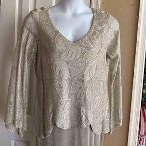 Elegant Long Evening Dress with silver shimmer